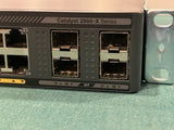 Cisco WS-C2960X-24PS-L 24 port 10/100/1000 & 4 SFP 1U PoE (370W) switch.