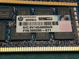 HP 500205-071 8GB 2Rx4 PC3-10600R (Hynix HMT31GR7CFR4C-H9) DIMMs **Lot of six**